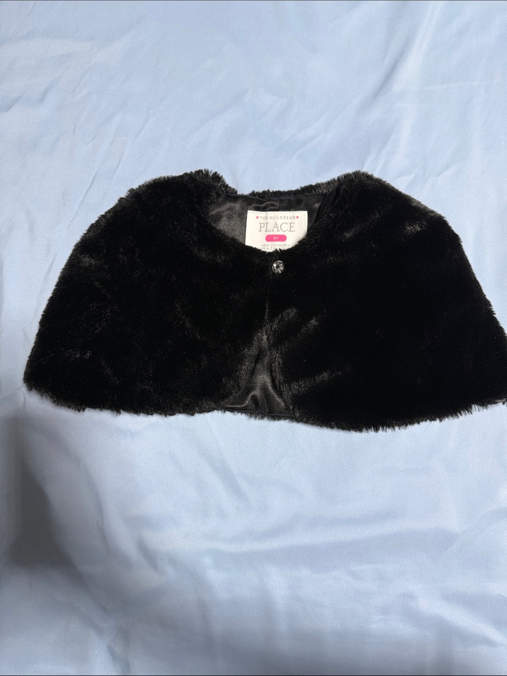 The Children's Place Black Faux Fur Capelet Girl